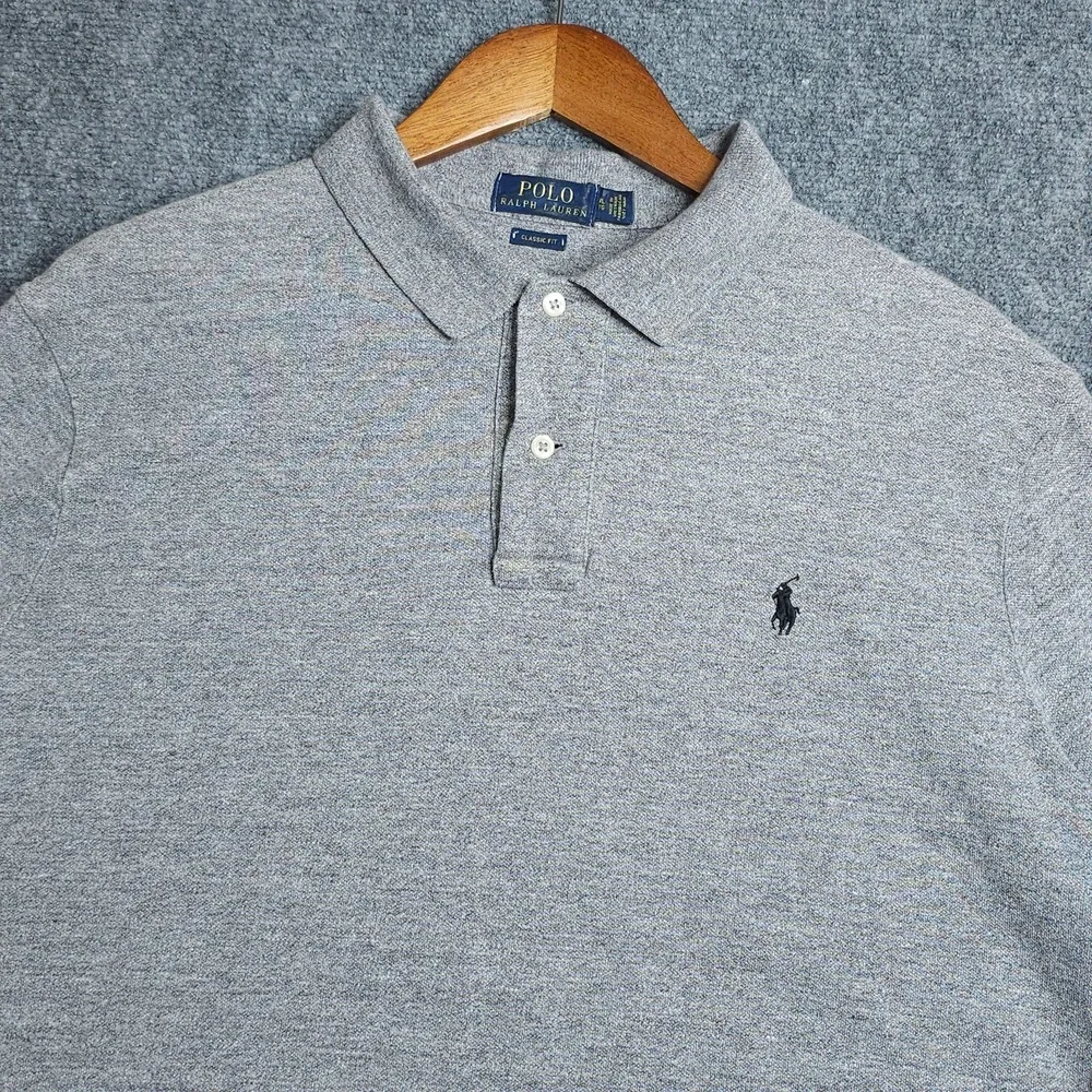 Polo Ralph Lauren Shirt Mens XL Gray Short Sleeve Classic Fit Casual Cotton